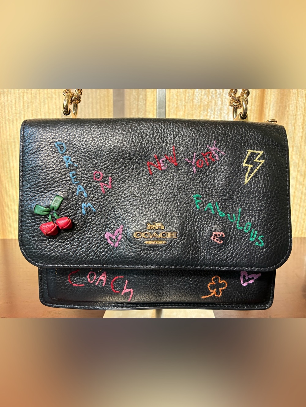 Coach Klare Diary Embroidery Pebbled Leather Crossbody